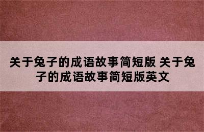 关于兔子的成语故事简短版 关于兔子的成语故事简短版英文